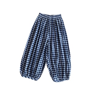 儿童冰丝防蚊裤薄款中大童棉绸裤女童阔腿裤男童长裤宝宝裤子夏季