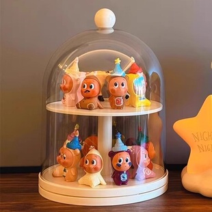 星星人随心配展示盒透明防尘旋转sp进退之门泡玛特盲盒萌粒收纳架