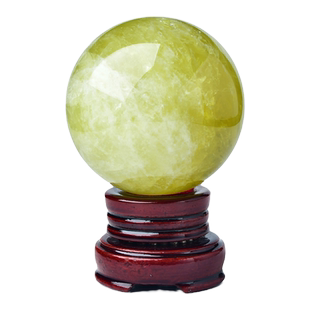 巴西纯天然黄色真水晶球原石厨房风水球招财办公室领导高档大摆件