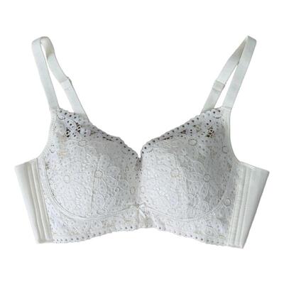 【月牙杯聚拢】 68小胸聚拢内衣女无钢圈收副乳性感蕾丝文胸罩