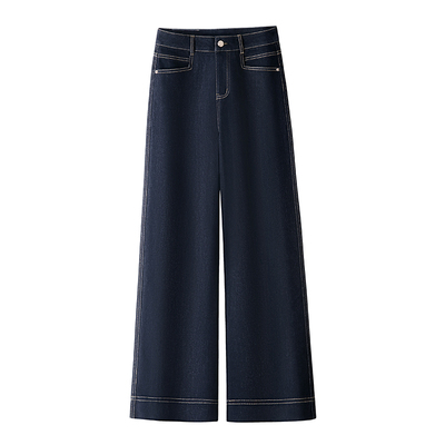 新款高腰宽松九分窄版阔腿裤