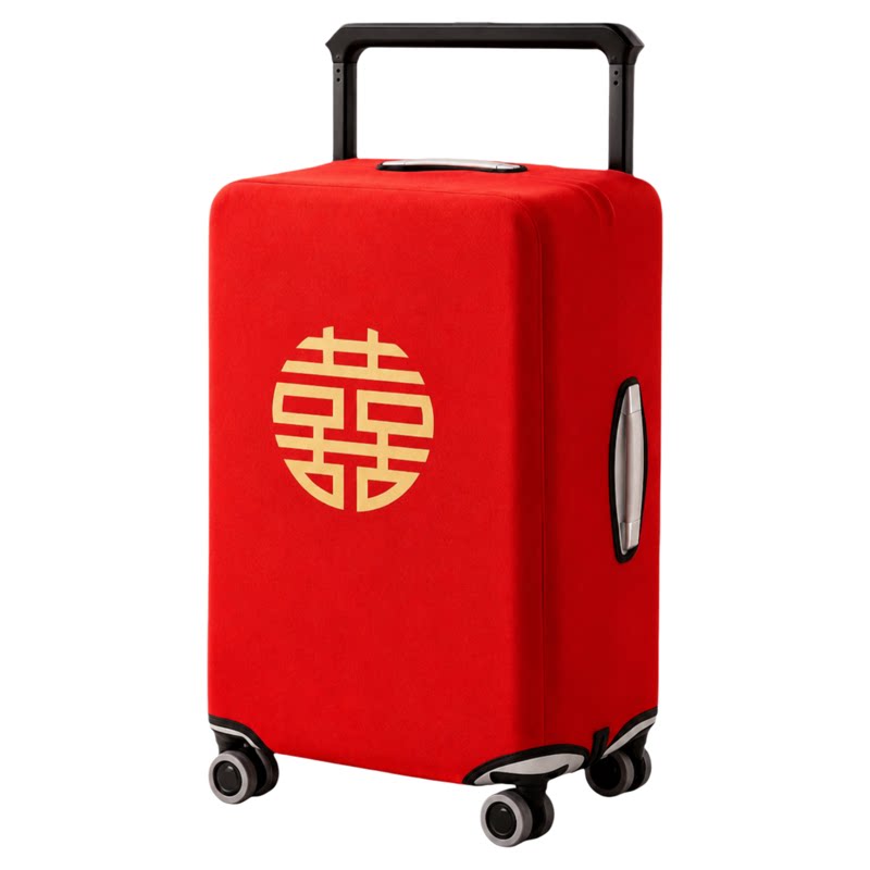 烫金加厚红色弹力行李箱保护罩