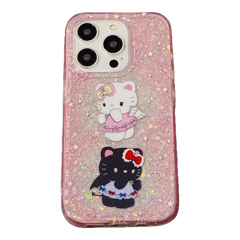 凯蒂猫日韩闪粉星星kitty手机壳