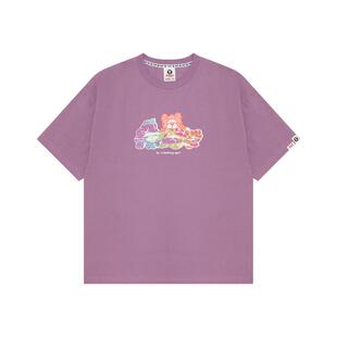 Aape旗舰店女装春夏小熊迷彩字母印花休闲宽松短袖T恤1531XXM