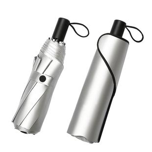 专业防晒双层UPF50钛银+零透光黑胶三折遮阳伞防紫外线女太阳伞男