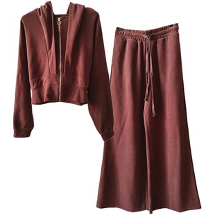 阔腿裤套装洋气时尚秋天炸街减龄时尚显瘦显高气质女神范两件套女