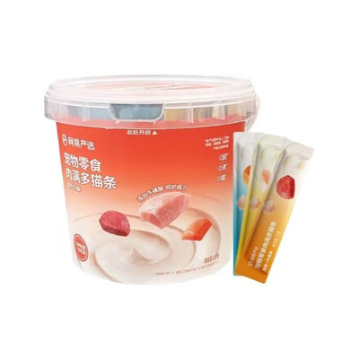 网易严选肉满多猫条80支桶装