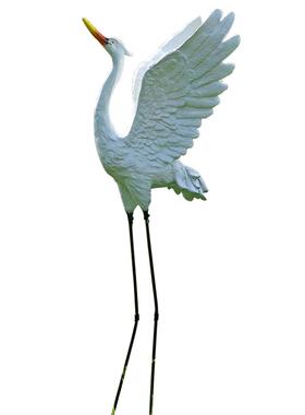 户外仿真白鹭雕塑玻璃钢装饰