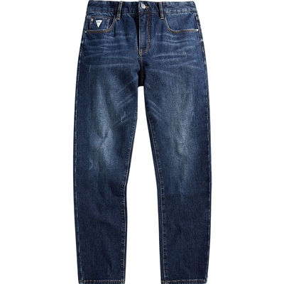 温芯棉复绒面料复古水洗牛仔裤