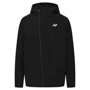 YONEX尤尼克斯男款棉服连帽衫黑色休闲运动风拉链外套百搭秋冬yy