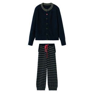 【章若楠同款】AR半边绒家居服套装可外穿女宽松开衫冬保暖睡衣冬