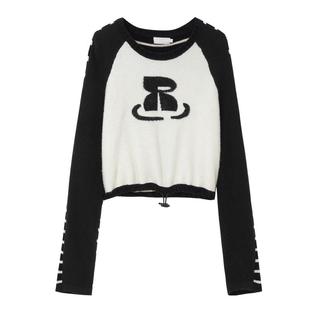 REVAN芮范设计师款甜酷风烫钻拼接毛衣RN90601173