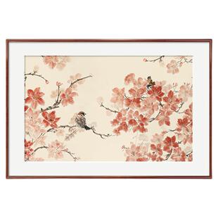 新中式花鸟成双对情侣爱情寓意好夫妻房间挂画主卧室房间装饰壁画