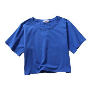 高腰短袖上衣女夏装纯棉漏肚脐小衫短装半袖体恤宽松显瘦短款t恤