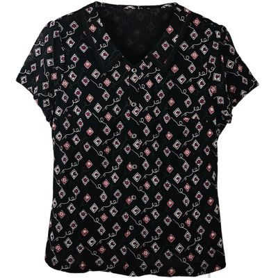 锦依罗专柜正品新品中年女夏装台湾纱短袖T恤时尚气质妈妈小衬衫