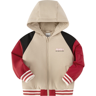 巴拉巴拉男童棉服小童宝宝连帽棒球服外套春秋款童装儿童加厚棉衣