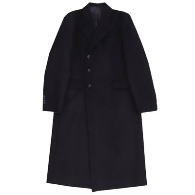 冬季加厚长款毛呢大衣男