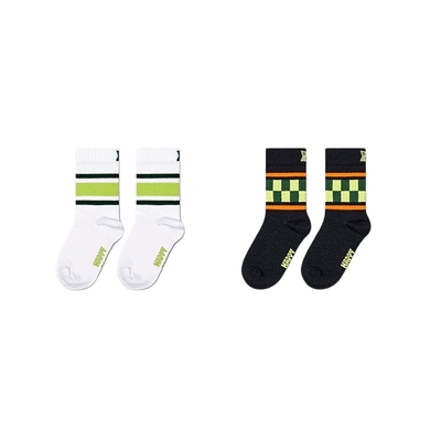 【春秋新品】Happy  Socks时尚条纹中筒学生白袜学生百搭外穿袜子
