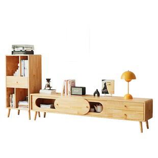 千初 实木电视柜茶几组合2025新款小户型落地带抽屉客厅柜子