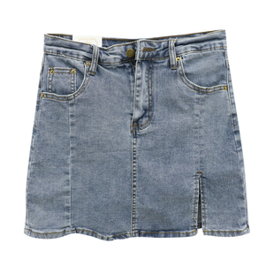 2026春秋新款大码胖mm高腰A字显瘦开叉半身裙包臀牛仔短裙裤裙女