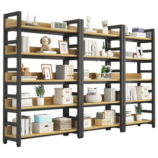 书架落地置物架客厅家用收纳架子文件办公室书柜多功能钢木储物架