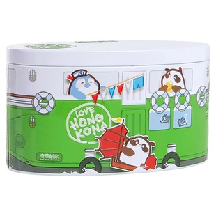 香港奇华饼家曲奇饼干进口特产零食迷你电车巴士轮船儿童礼物铁盒