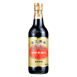 珠江桥牌金标生抽王500ml黄豆酿造酱油家用炒饭炒菜凉拌豉油
