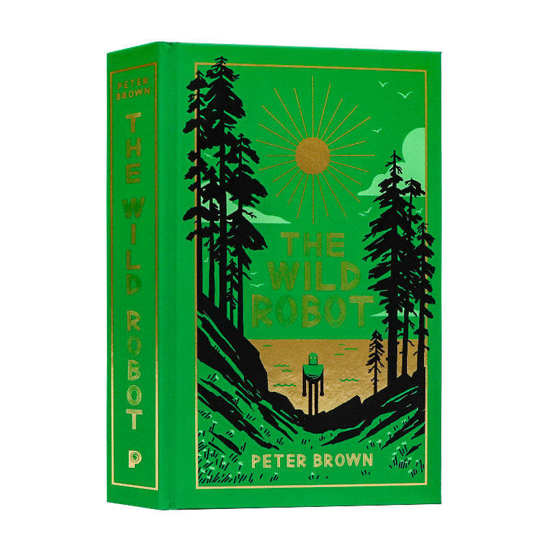 荒野机器人豪华全彩珍藏版 英文原版 The Wild Robot 儿童科幻冒险小说 机器人与自然成长故事 烫金刷边精装 凯迪克奖插画师