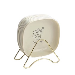 吐骨碟家用奶油风糕点盘小菜碟子零食小吃碟点心小盘子塑料垃圾盘