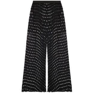 落落狷介黑色裤子2025年早春新款波点裤裙女小个子宽松阔腿裤显瘦