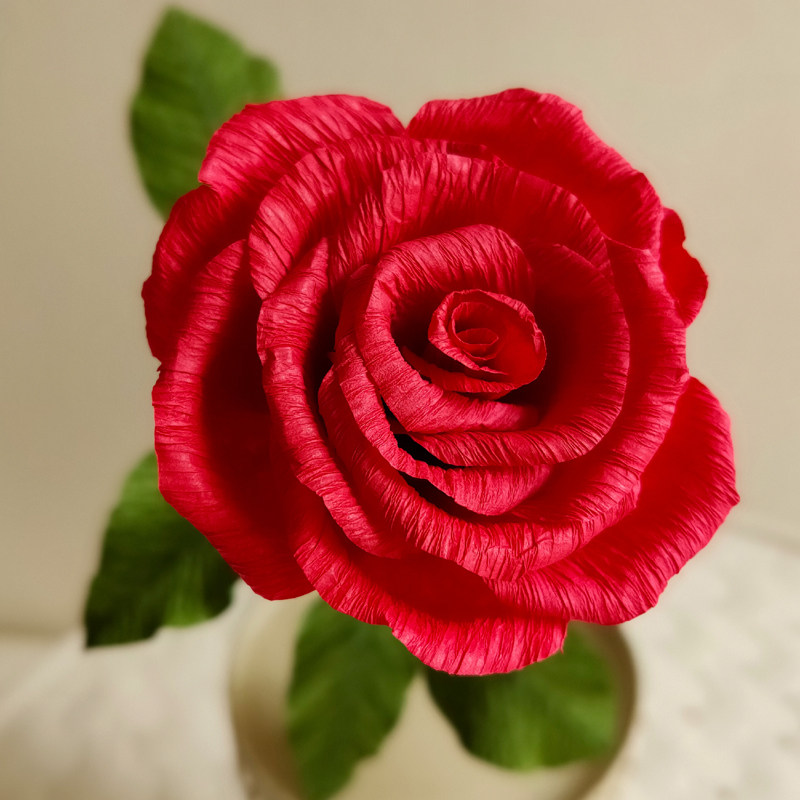 皱纹纸玫瑰花材料包 手工纸花diy套装 简单学生作业