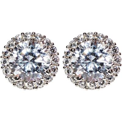 12mm超大只镶锆石闪钻嘻哈银耳钉