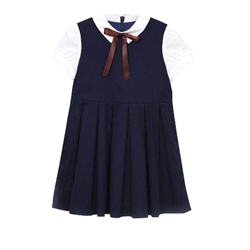 童装女童连衣裙英伦学院风裙子中小学生校服170cm纯棉班服表演裙