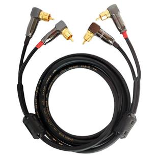 发烧级双弯头红白双莲花音频线RCA梅花 电视影碟机CD车载音响连接