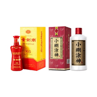 小糊涂神(普神)52度500ml单瓶+剑南春白酒金剑南K652度500ml单瓶