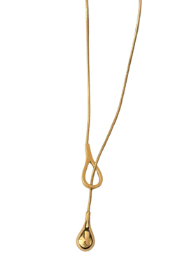 大米饰品】不掉色极简风长款水滴项链气质温柔慵懒风金属毛衣链女