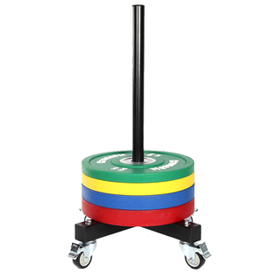 直立奥片储存杠铃片家用可移动杠铃架大孔片存放健身房力量区推车