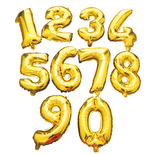 16寸数字铝膜气球0-9数字周岁生日派对布置装饰气球 婚庆装饰气球