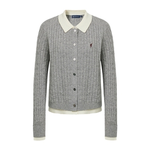 【100%绵羊毛】POLOWALK羊毛衫女士秋冬新款百搭质感薄款开衫毛衣