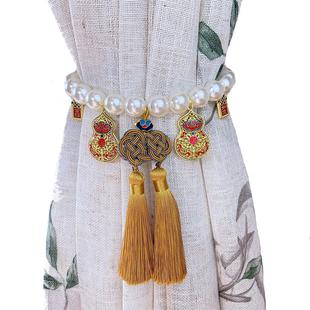 磁吸珍珠窗帘捆绑带公主房郁金香纱帘束带收拢扣梦幻帘窗饰收拢夹