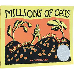 美国史上“真正的绘本”荣获1929年纽伯瑞儿童大奖 Millions of Cats 一百万只猫 英文绘本原版【平装】 100万只猫