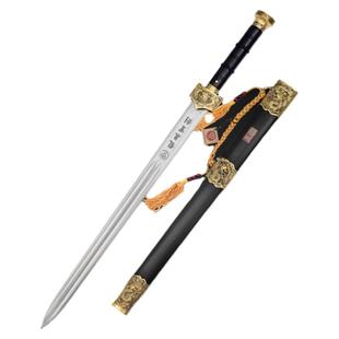 正品龙泉宝剑真铜升龙汉剑花纹钢收藏刀剑刀具防身冷兵器未开刃