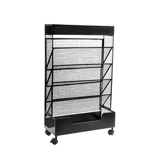 学习桌桌边置物架旁铁艺可移动书本学习装书收纳箱金属可移动书架带轮款初中生高中生装书收纳箱教室用书