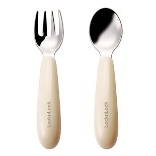 乐扣乐扣辅食勺婴儿勺子宝宝学吃训练勺不锈钢叉勺儿童餐具套装