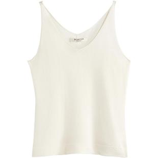 EXCEPTION例外女装春秋款文影丝棉V领设计纯色无袖内搭背心吊带女