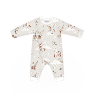 yikyak婴幼儿天竹绒家居服宝宝睡衣秋冬款爬服儿童保暖连体衣长袖