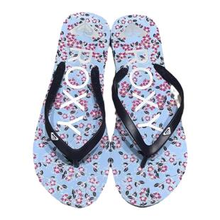 现货ROXY2026夏季宝蓝鞋带花底凉拖鞋女简约时尚百搭仙女风人字拖