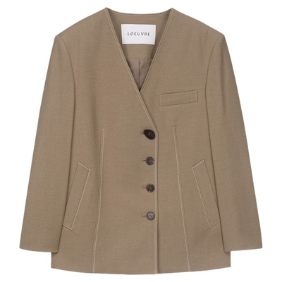 女士新款休闲商务V领西服外套