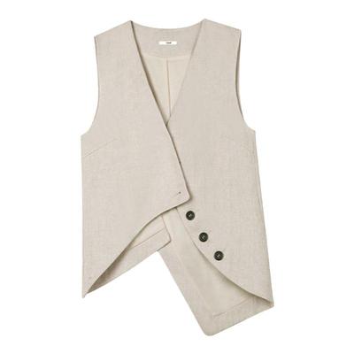 QMR不规则亚麻马夹女时尚马夹