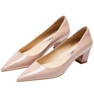 73hours黑色不累脚粗跟高跟鞋